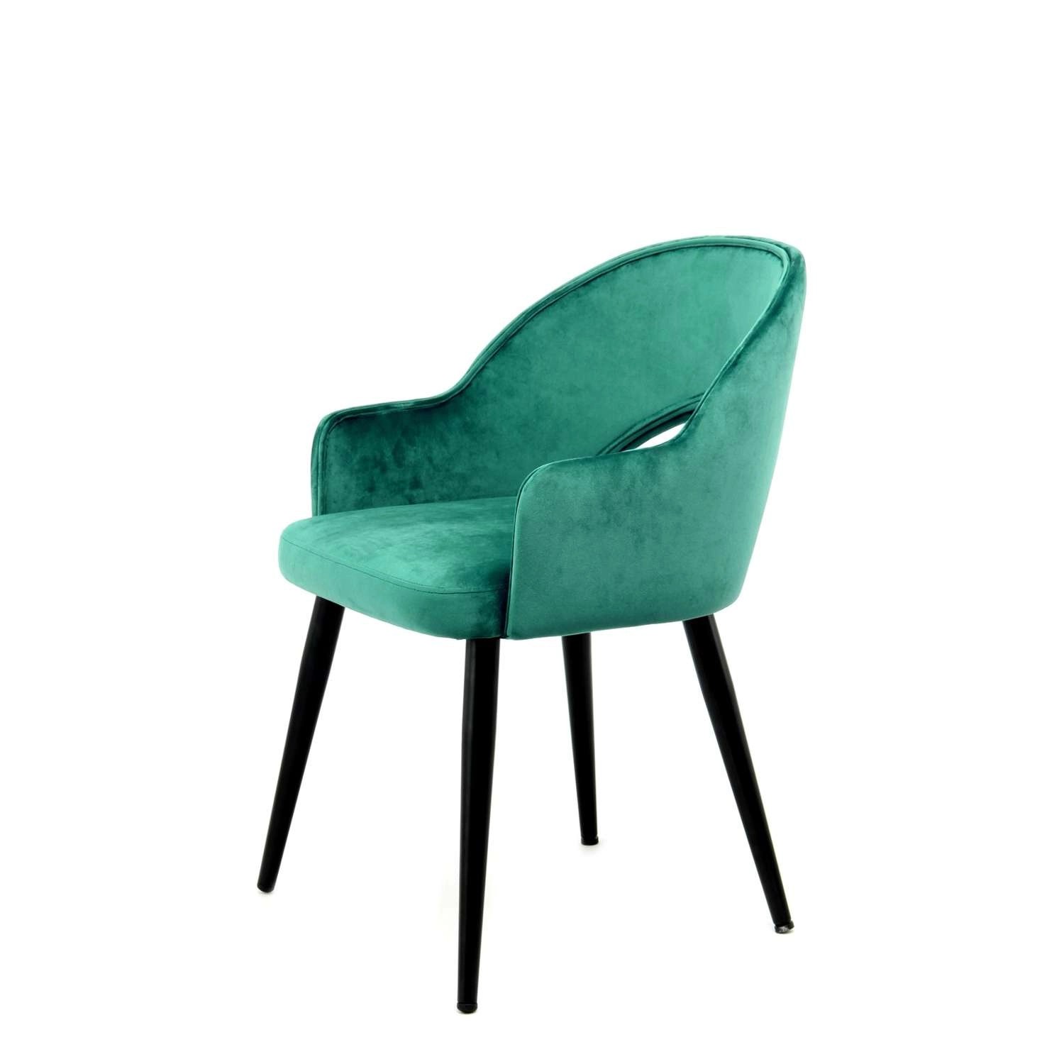 MeGusta Moderner Stuhl 2er-Set Grün Polsterstuhl Esszimmerstuhl mit Armlehn günstig online kaufen