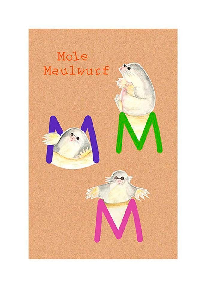 Komar Bild "ABC Animal M", Buchstaben, (1 St.), Wandbild zur Dekoration - o günstig online kaufen