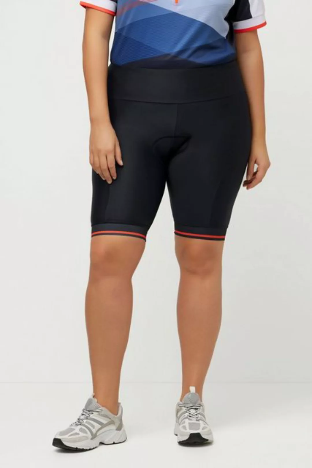 Ulla Popken Radlerhose Radfahr-Bermudaleggings Reflektor Polster Stretch günstig online kaufen