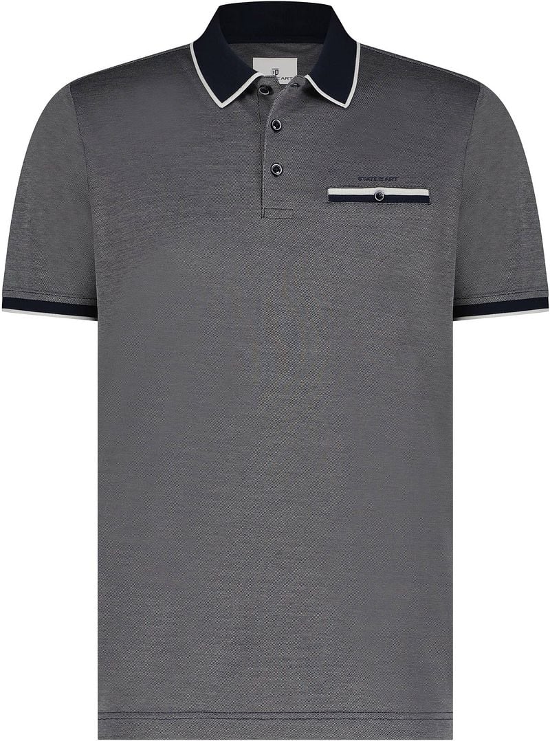 State Of Art Poloshirt Piqué Dunkelblau - Größe M günstig online kaufen