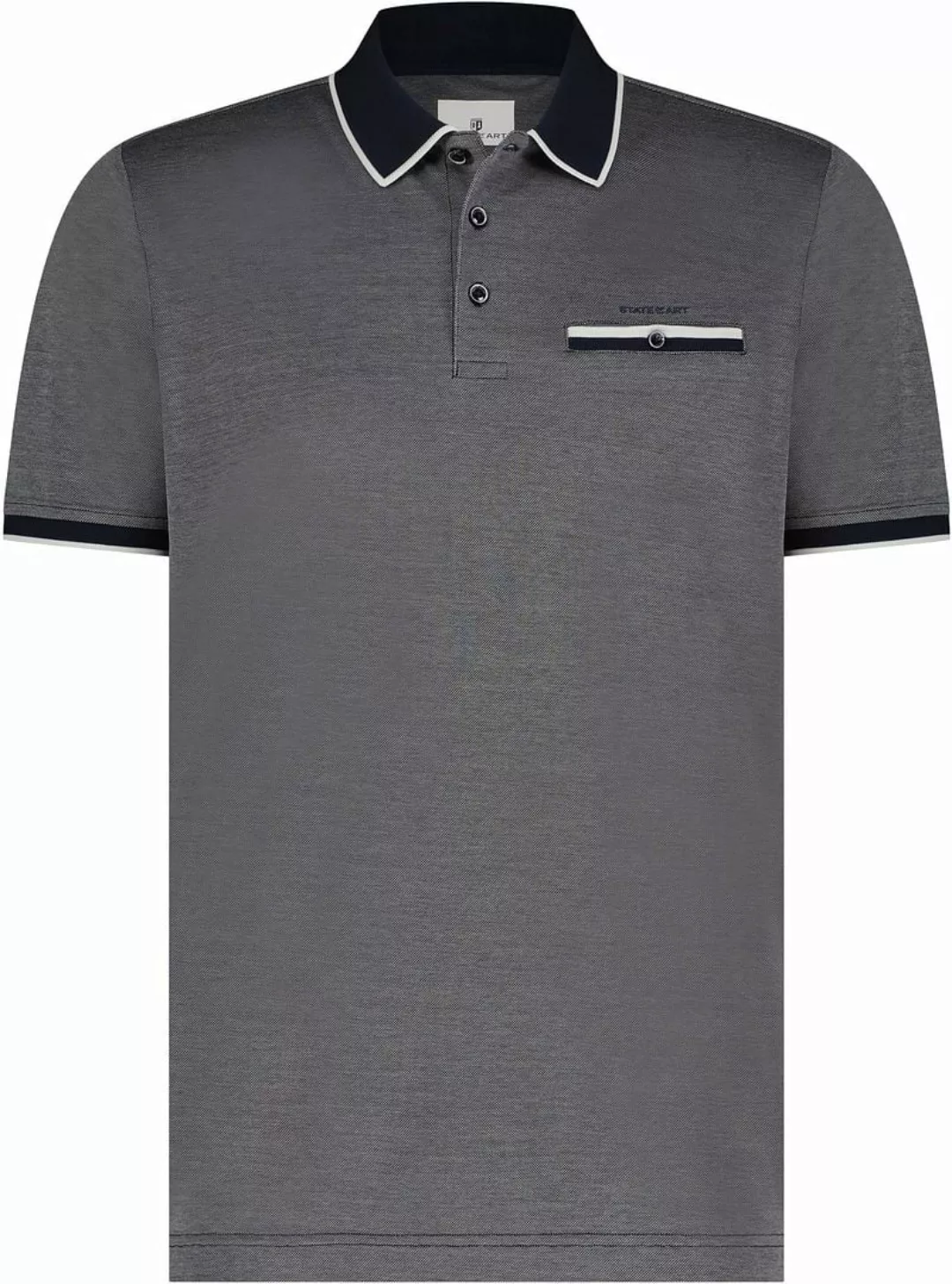 State Of Art Poloshirt Piqué Dunkelblau - Größe M günstig online kaufen