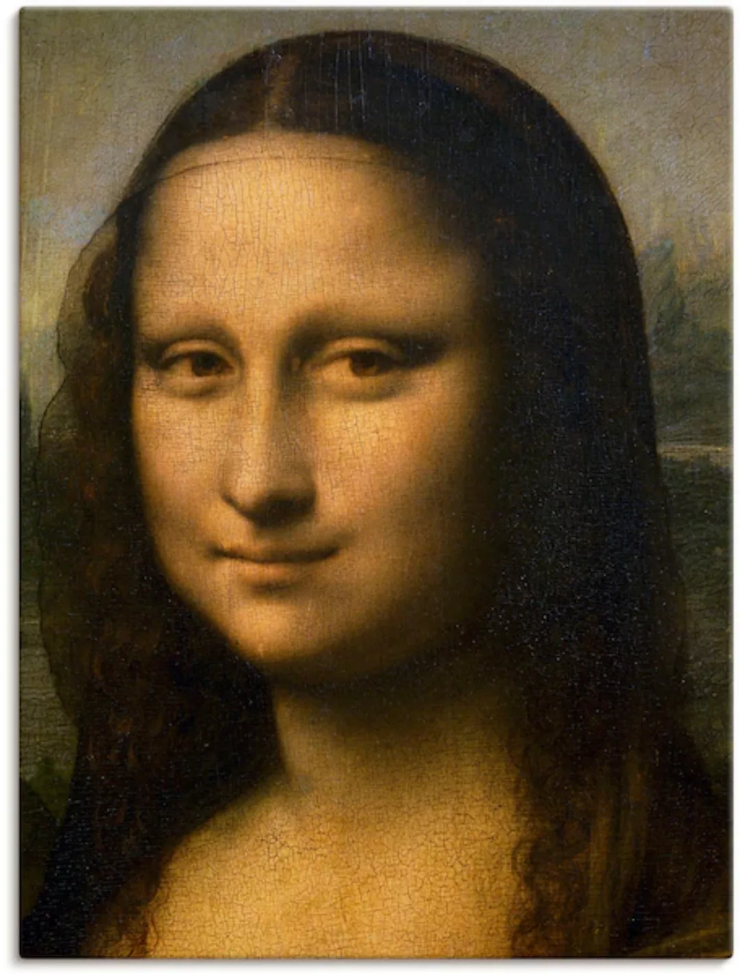 Artland Leinwandbild "Mona Lisa. Detail Kopf. 1503-1506", Frau, (1 St.) günstig online kaufen