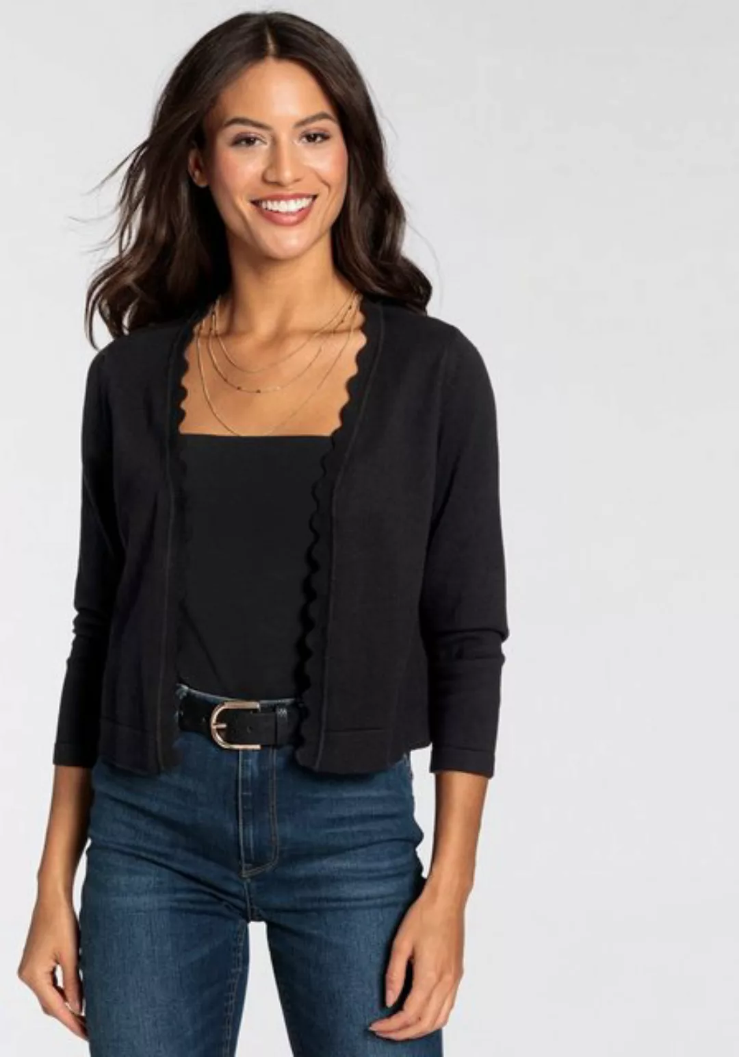 Laura Scott Cardigan, mit femininer Wellenkante - NEUE KOLLEKTION günstig online kaufen