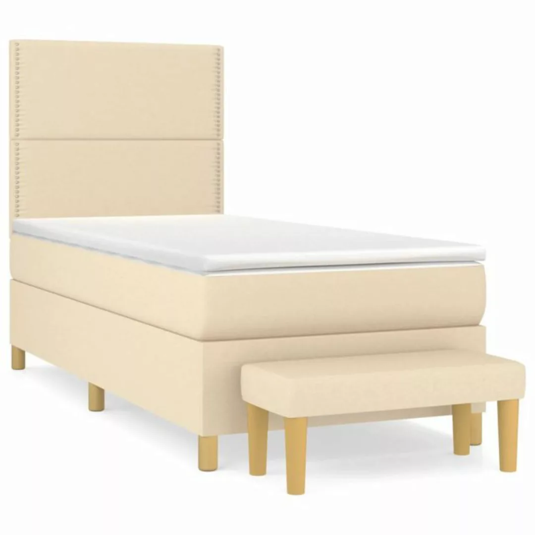 vidaXL Boxspringbett Boxspringbett mit Matratze und Fusshocker Stoff (100x günstig online kaufen