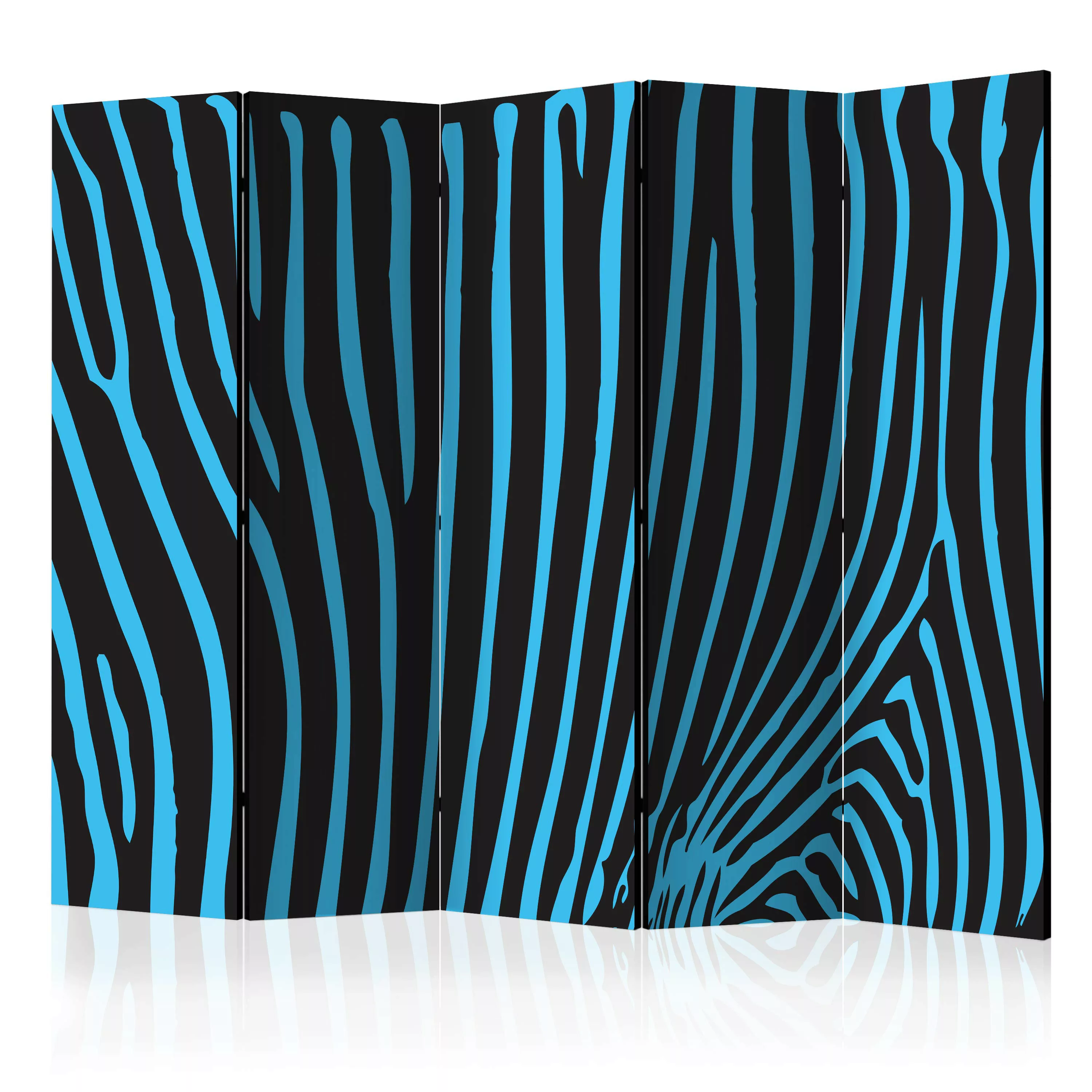 5-teiliges Paravent - Zebra Pattern (turquoise) Ii [room Dividers] günstig online kaufen