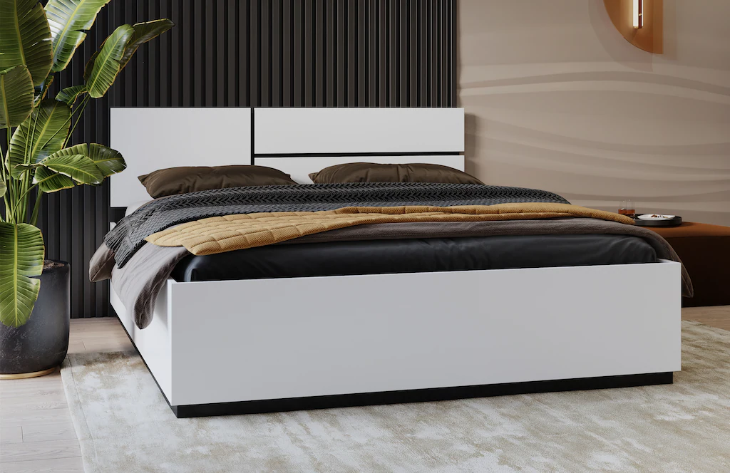Home affaire Bettgestell "Cross, moderner Bettrahmen", Doppelbett in zwei G günstig online kaufen