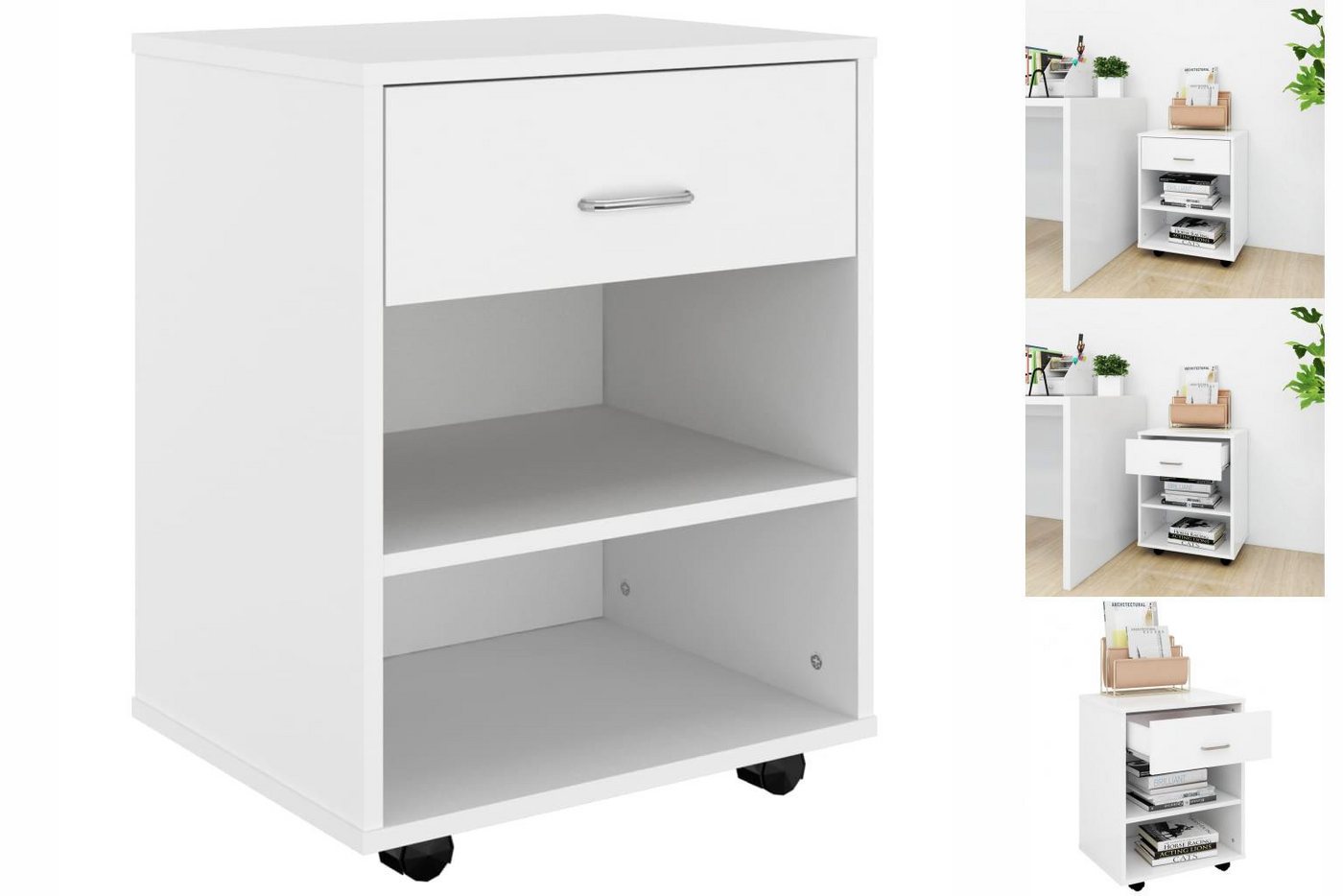 vidaXL Aktenschrank Rollschrank Weiß 46x36x59 cm Spanplatte günstig online kaufen