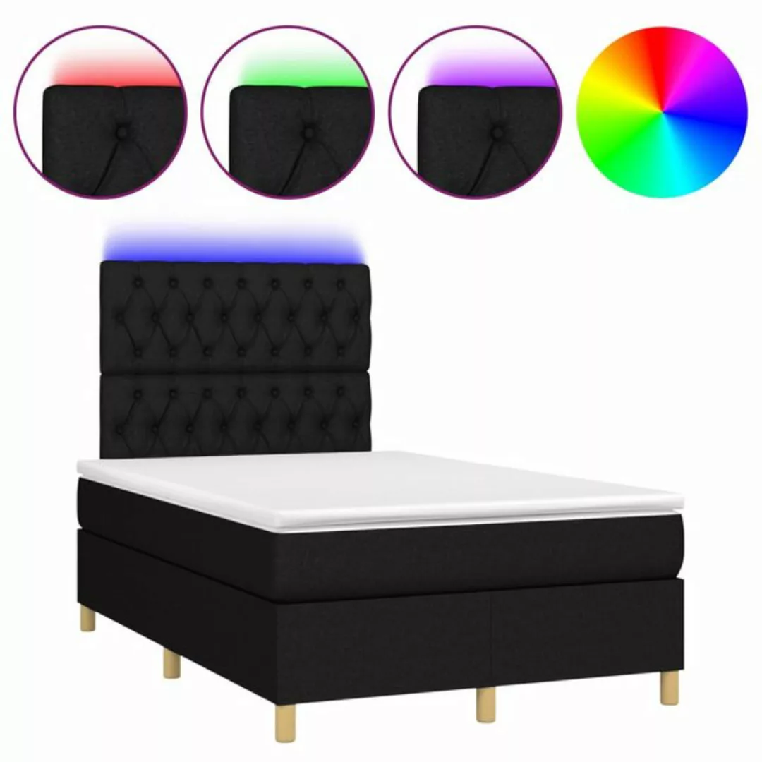 vidaXL Boxspringbett Bett Boxspringbett mit Matratze & Topper & LED (120 x günstig online kaufen