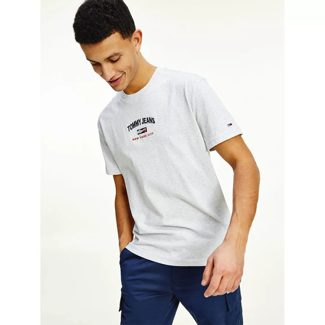 Tommy Jeans Timeless Script Kurzärmeliges T-shirt L Silver Grey Htr günstig online kaufen