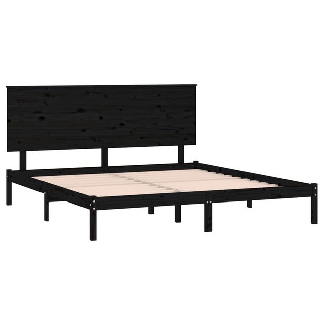 vidaXL Bettgestell Massivholzbett Schwarz Kiefer 200x200 cm Bett Bettgestel günstig online kaufen