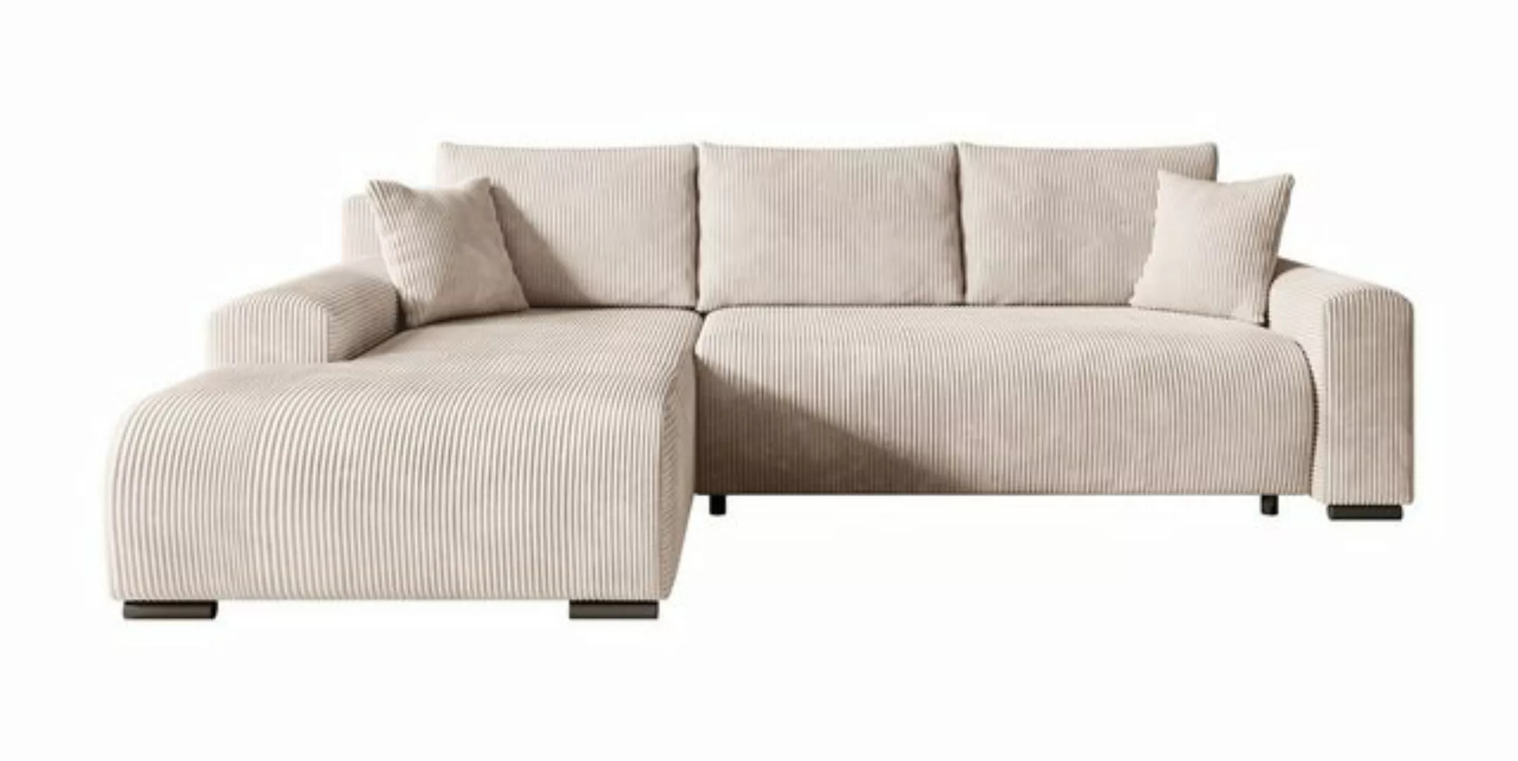 storez24 Ecksofa Nelly - Vanilla, mit Bettkasten und Schlaffunktion, Cordst günstig online kaufen