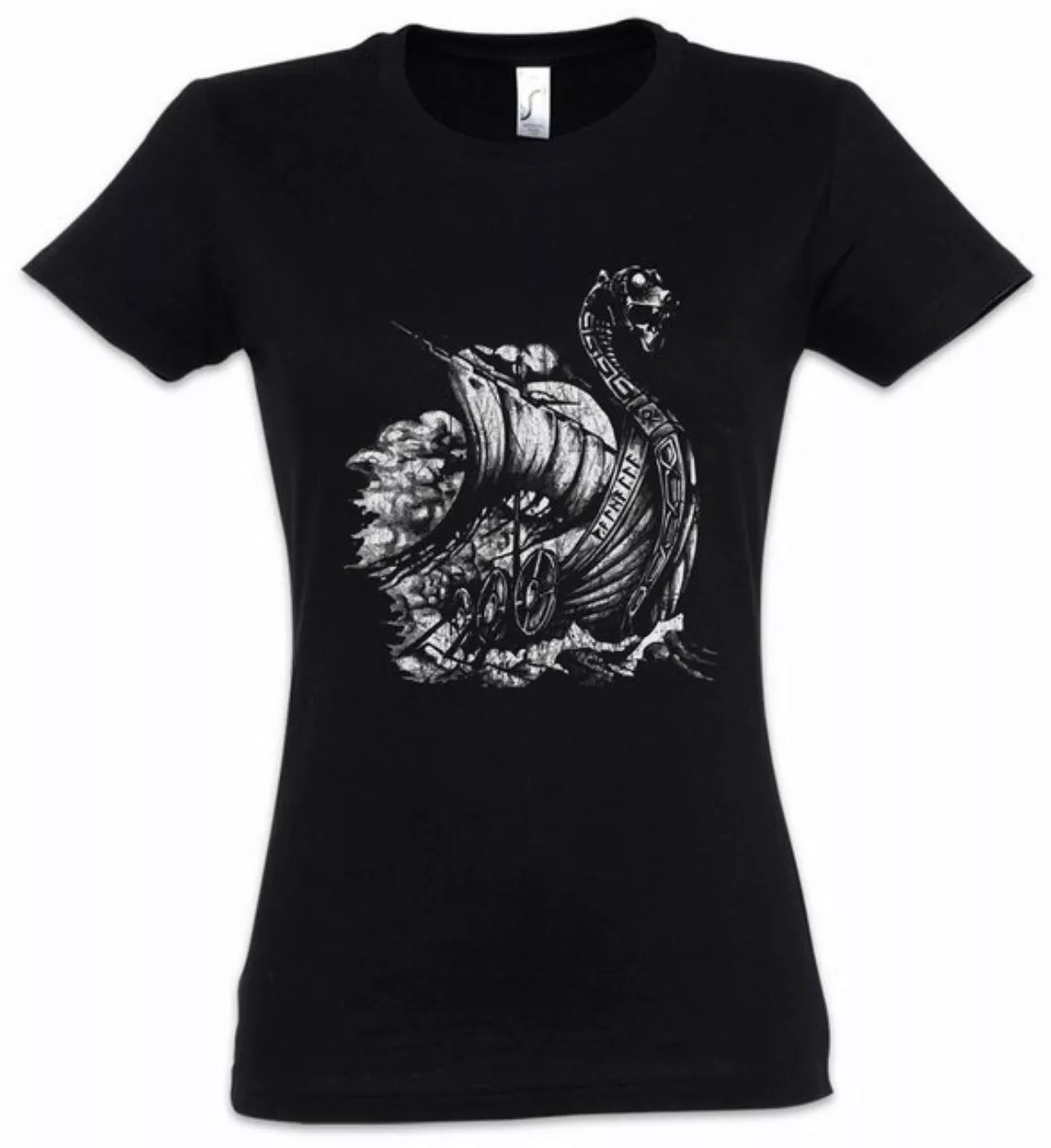 Urban Backwoods Print-Shirt Viking Ship VIII Damen T-Shirt Valhalla Odin Th günstig online kaufen