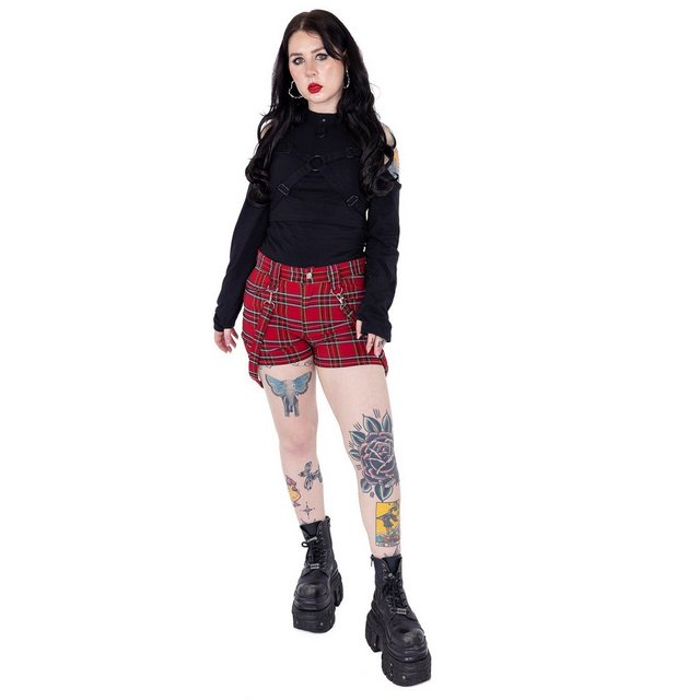 Heartless Shorts Echo Tartan Rot Kariert Kurze Hose Karo Schottenmuster günstig online kaufen