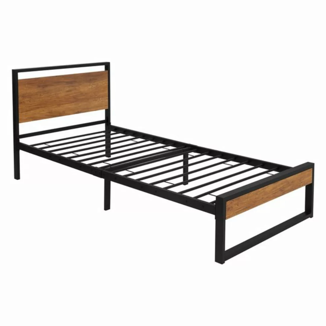 ML-DESIGN Metallbett Einzelbett Stahl mit Lattenrost inkl. Holz-Kopf- & Fuß günstig online kaufen