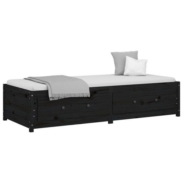 furnicato Bett Tagesbett Schwarz 75x190 cm Massivholz Kiefer (1-tlg) günstig online kaufen