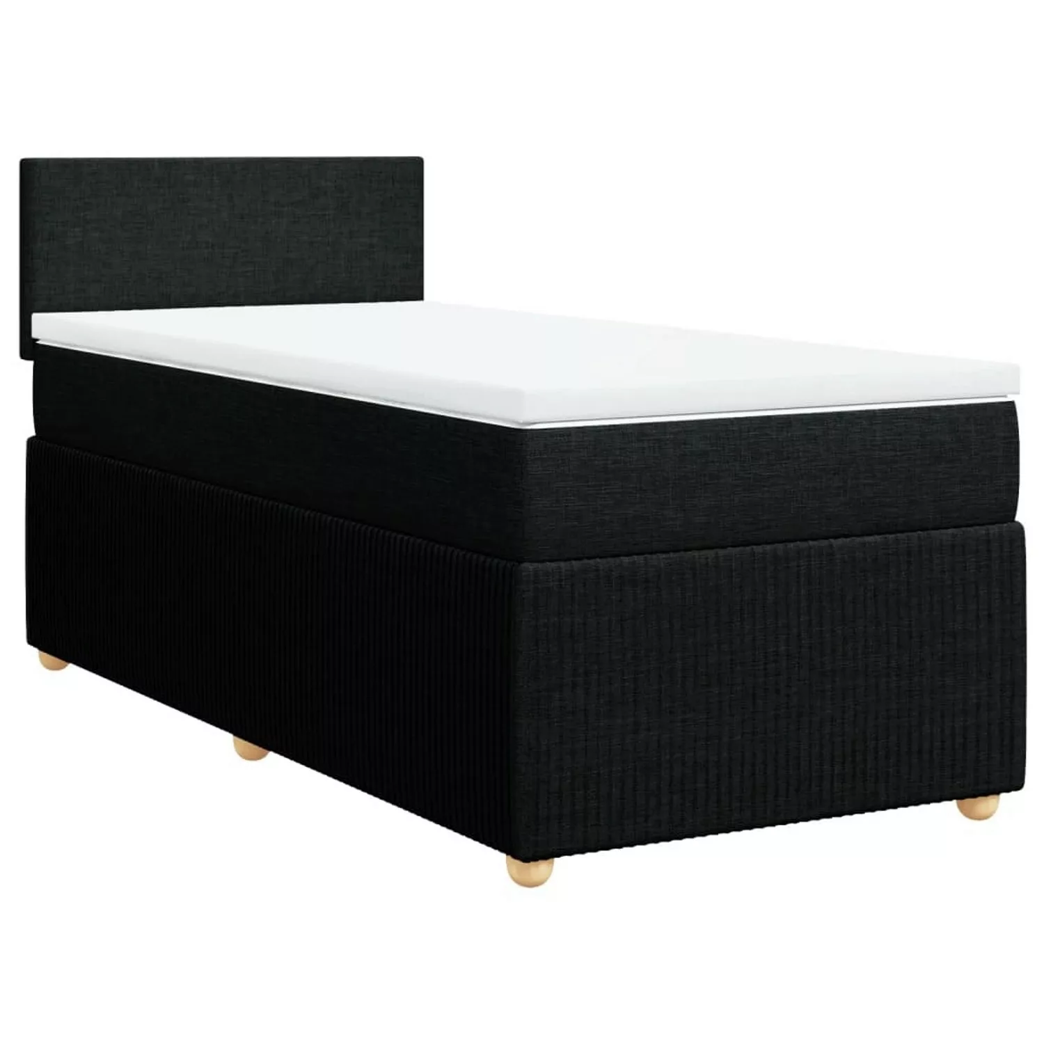 vidaXL Boxspringbett, Boxspringbett mit Matratze Schwarz 90x190 cm Stoff günstig online kaufen