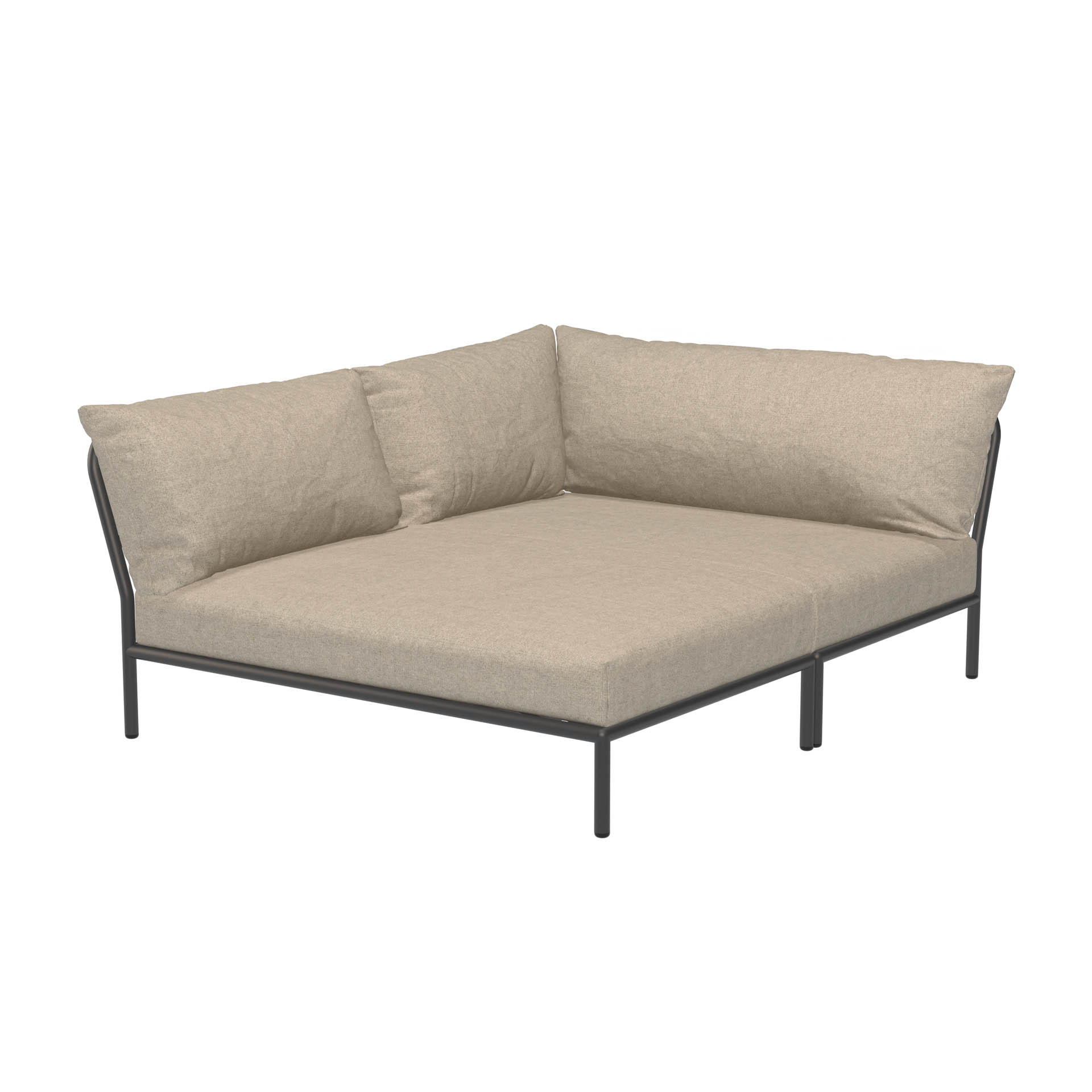 LEVEL2 Outdoor Eck-Sofa Lounge-Modul 5 Papyrus Dunkelgrau Links günstig online kaufen