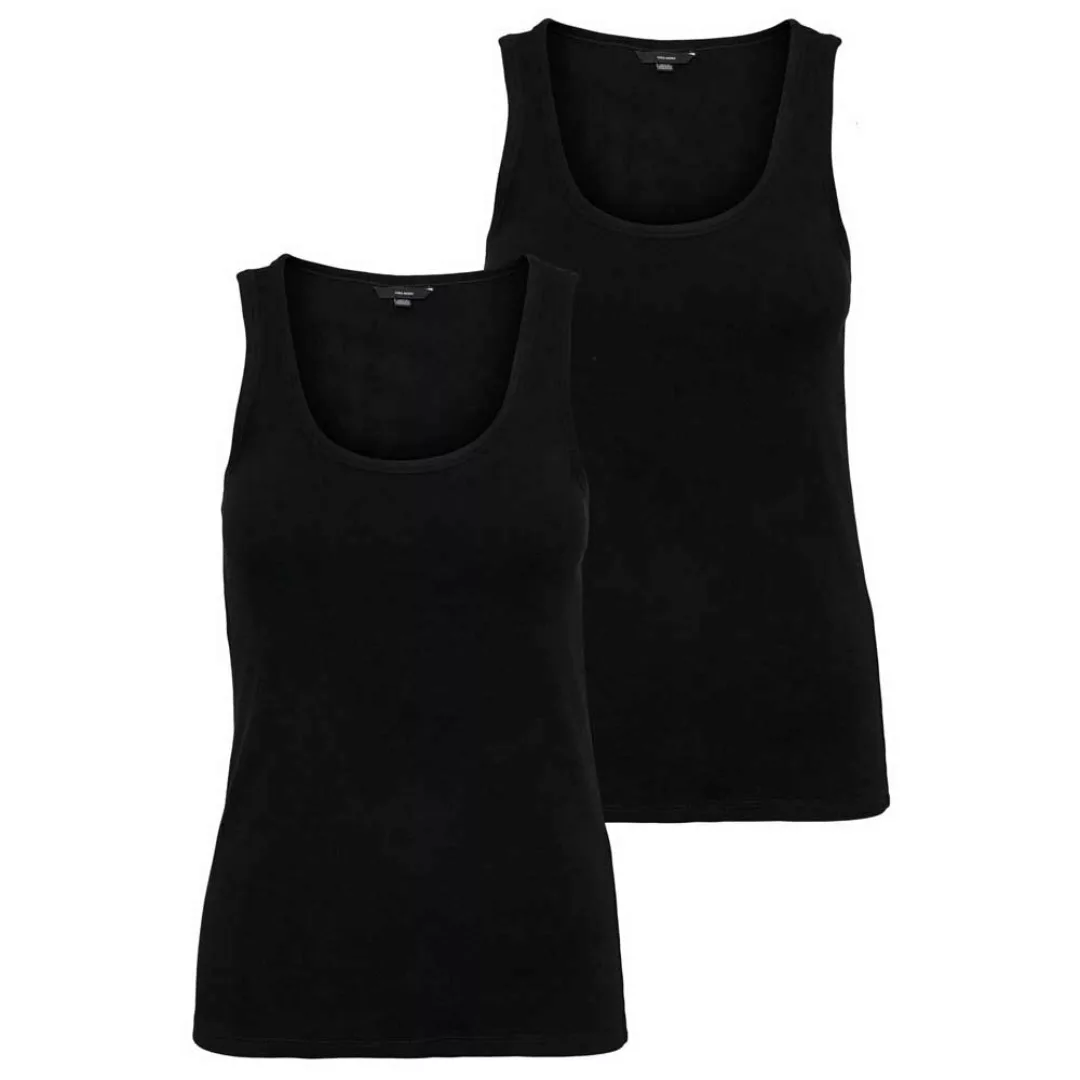 Vero Moda Jessica Rib 2 Units Ärmelloses T-shirt L Black günstig online kaufen