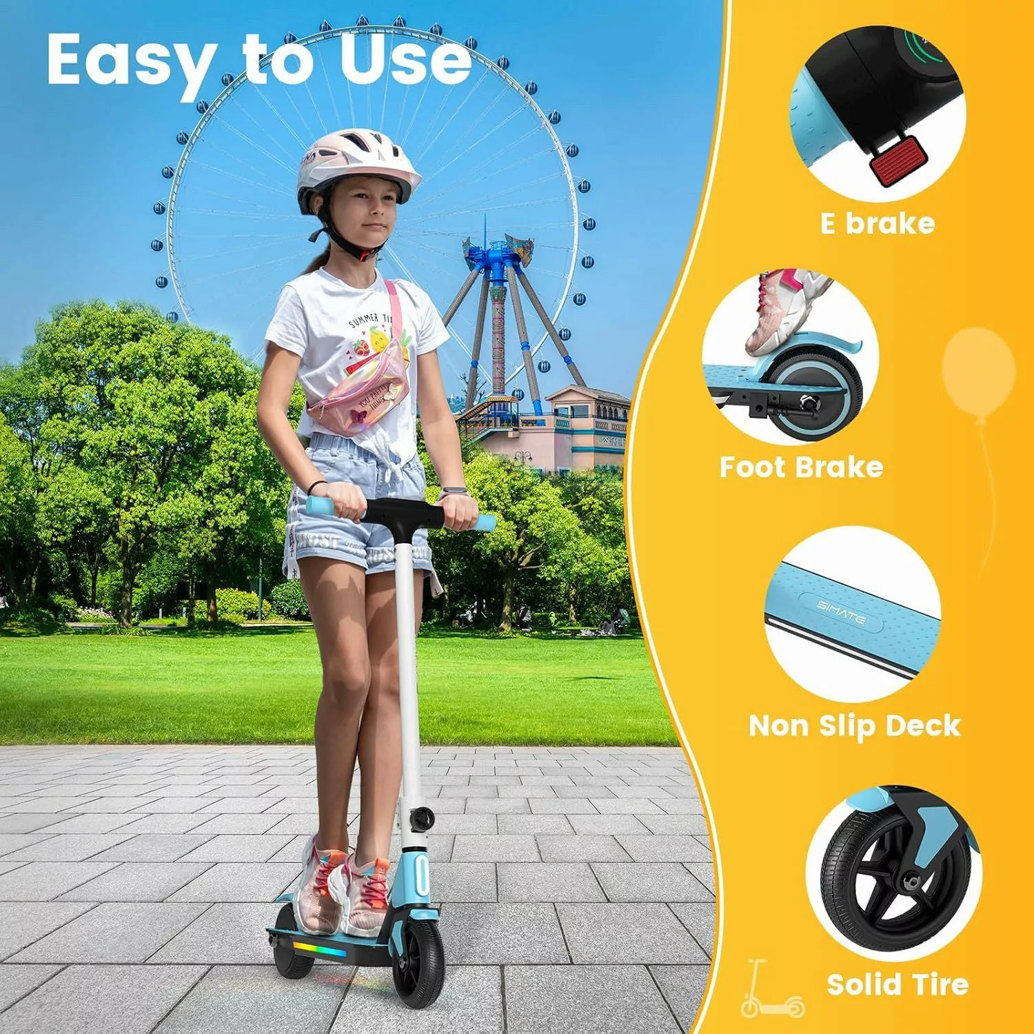DOTMALL Elektro-Kinderroller mit LED-Anzeige und bunten günstig online kaufen