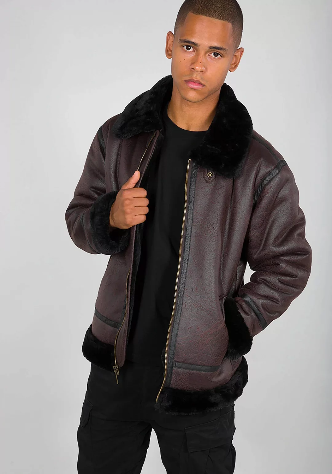 Alpha Industries Lederjacke "Alpha Industries Men - Bomber Jackets B-3 Faux günstig online kaufen