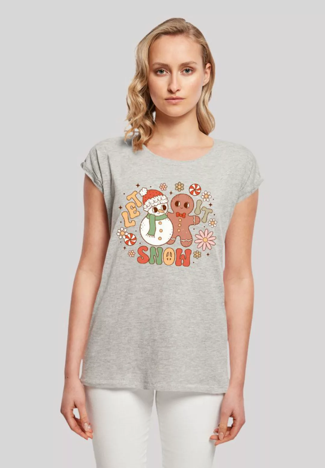 F4NT4STIC T-Shirt Let It Snow Weihnachten Gingerbread Premium Qualität, Wei günstig online kaufen