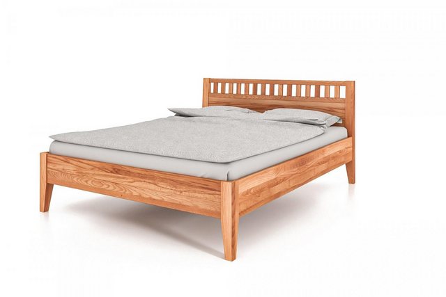 Natur24 Einzelbett Bett Sydo 5 Sonderlänge 120x210 Kernbuche Holzkopfteil u günstig online kaufen