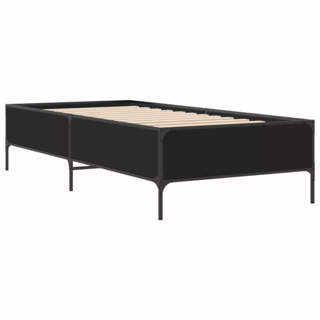 vidaXL Bett Bettgestell Schwarz 90x200 cm Holzwerkstoff und Metall günstig online kaufen