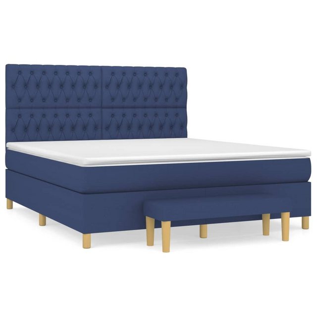 vidaXL Boxspringbett Boxspringbett mit Matratze Blau 180x200 cm Stoff Bett günstig online kaufen