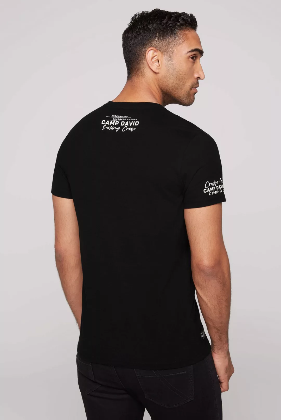 CAMP DAVID V-Shirt mit maritimen Prints günstig online kaufen