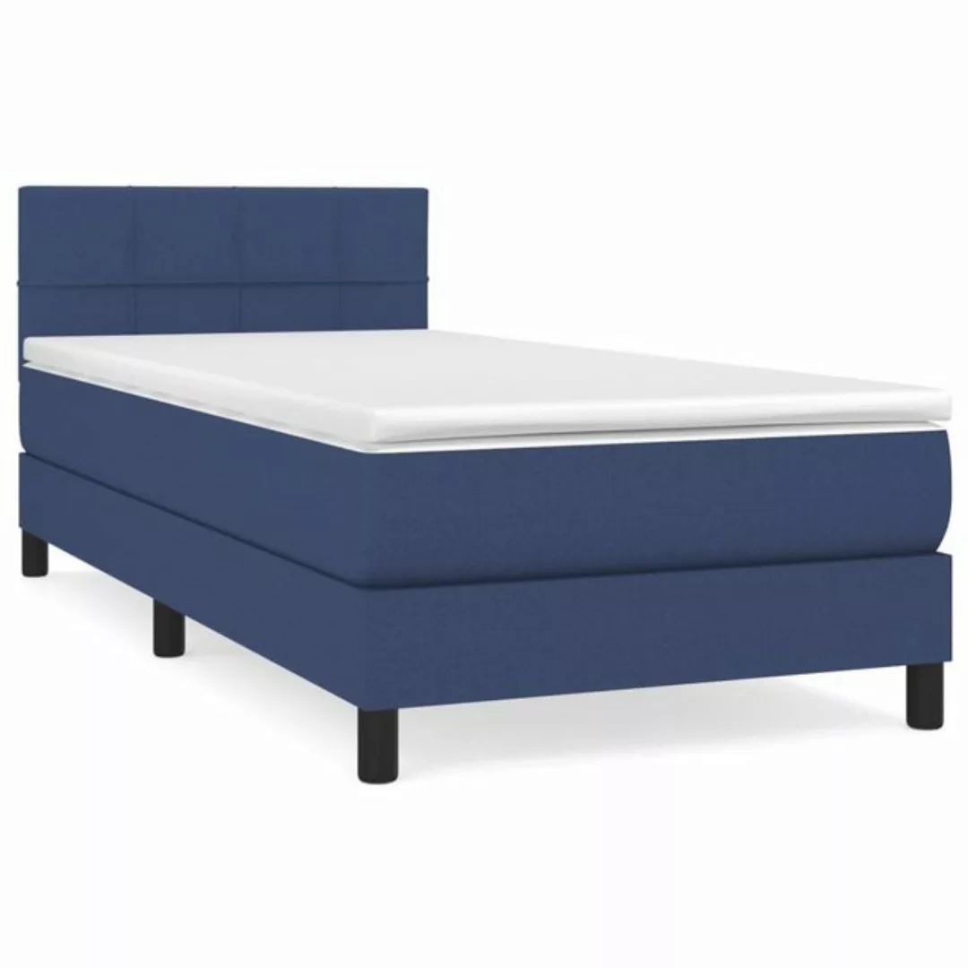 vidaXL Boxspringbett mit Matratze Blau 90x190 cm Stoff1467215 günstig online kaufen