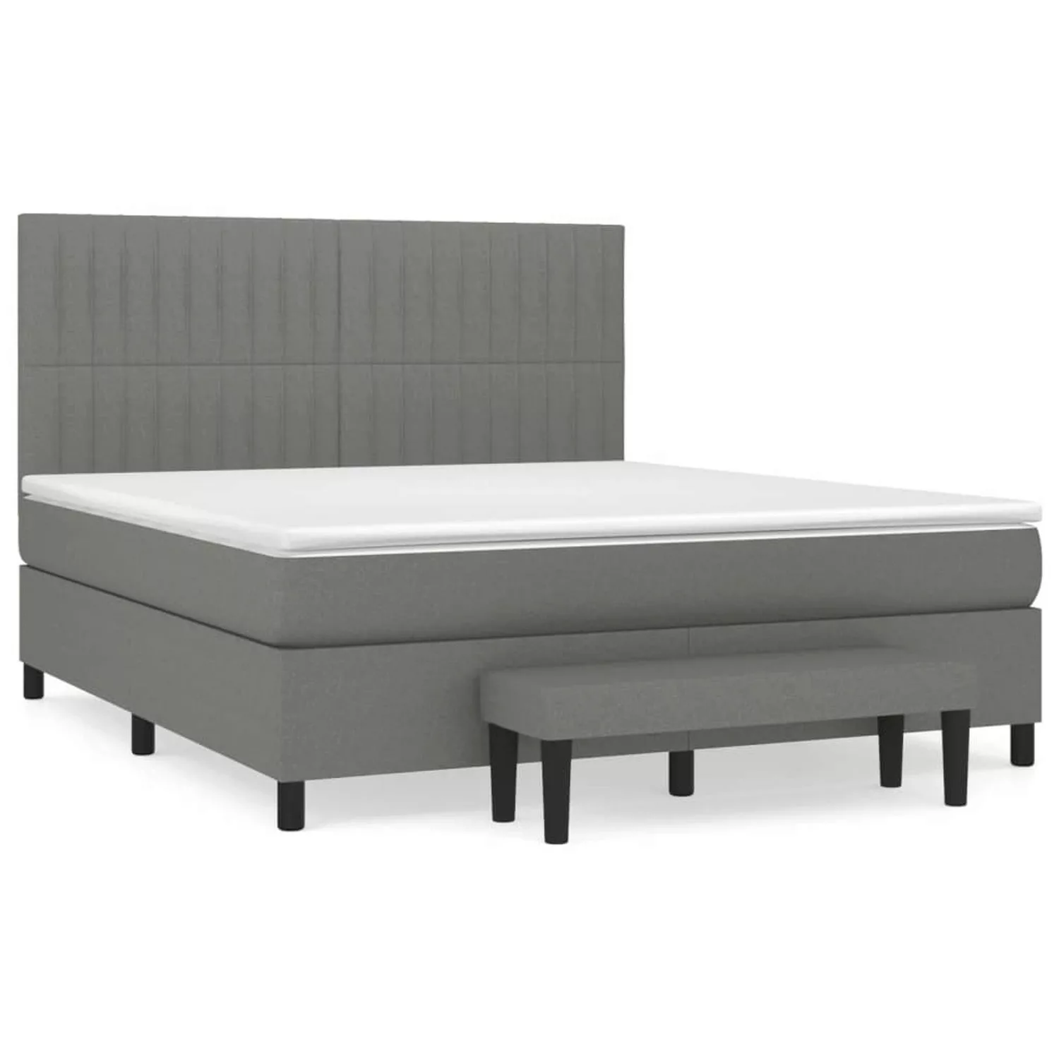 vidaXL Boxspringbett Boxspringbett mit Matratze Dunkelgrau 160x200 cm Stoff günstig online kaufen