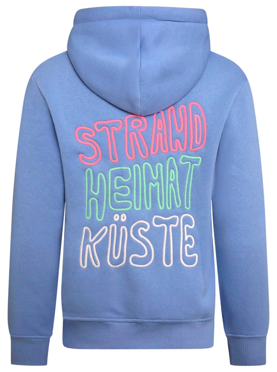 Zwillingsherz Sweatshirt mit gesticktem Schriftzug am Rücken in Neonfarben günstig online kaufen