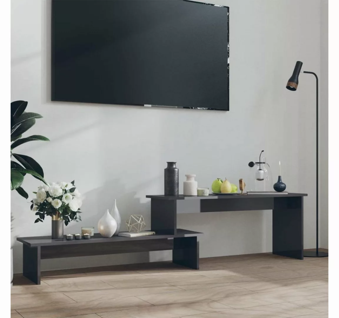 furnicato TV-Schrank Hochglanz-Grau 180x30x43 cm Holzwerkstoff günstig online kaufen