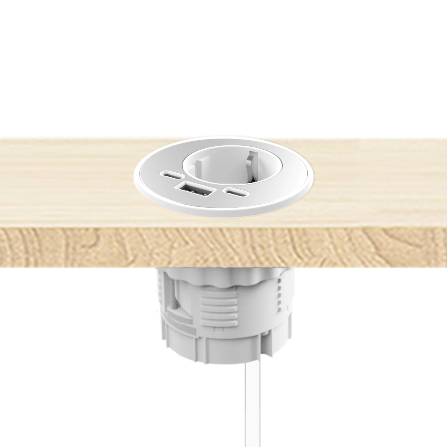 kalb Energon Einbausteckdose Rund 1x 230V USB-A USB C und Dataexchange 58mm günstig online kaufen