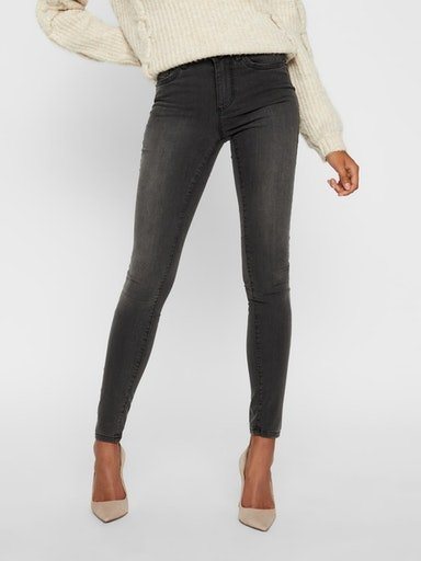 Vero Moda Damen Jeans VMTANYA MR S PIPING JEANS VI207 - Skinny Fit - Grau - günstig online kaufen