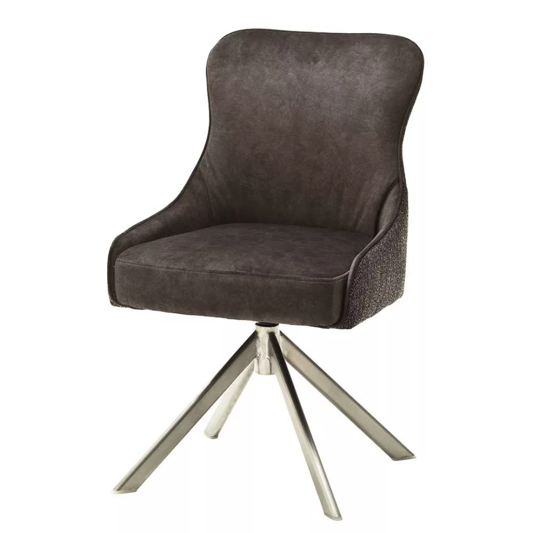 Drehbare Stühle in Hellbraun Stoff modern (2er Set) günstig online kaufen