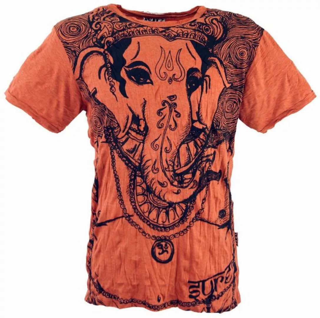 Guru-Shop T-Shirt Sure Herren T-Shirt Ganesh - rostorange Festival, alterna günstig online kaufen