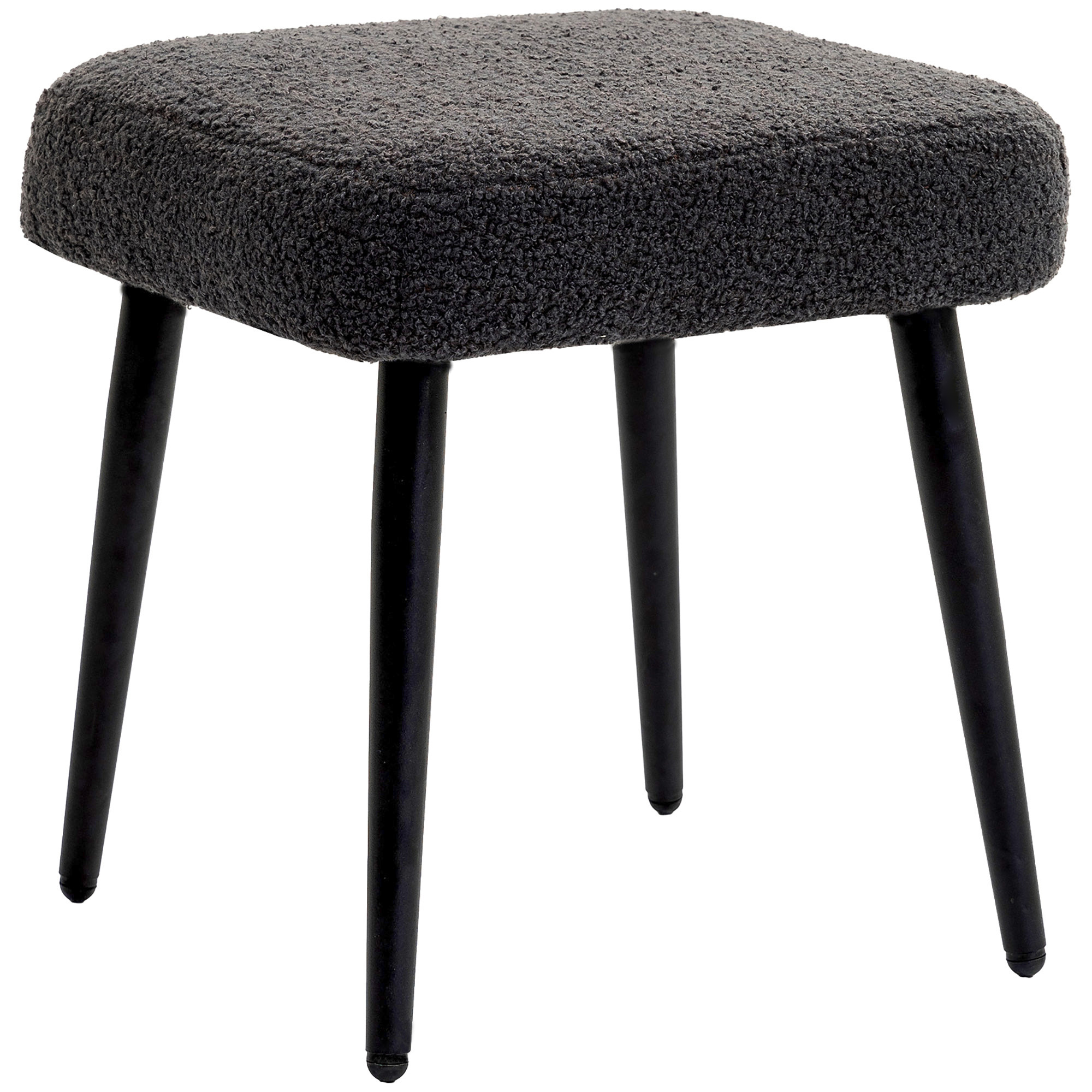 HOMCOM Fußhocker Sitzhocker quadratisch mit Kaschmir-Optik, Dunkelgrau, Sta günstig online kaufen