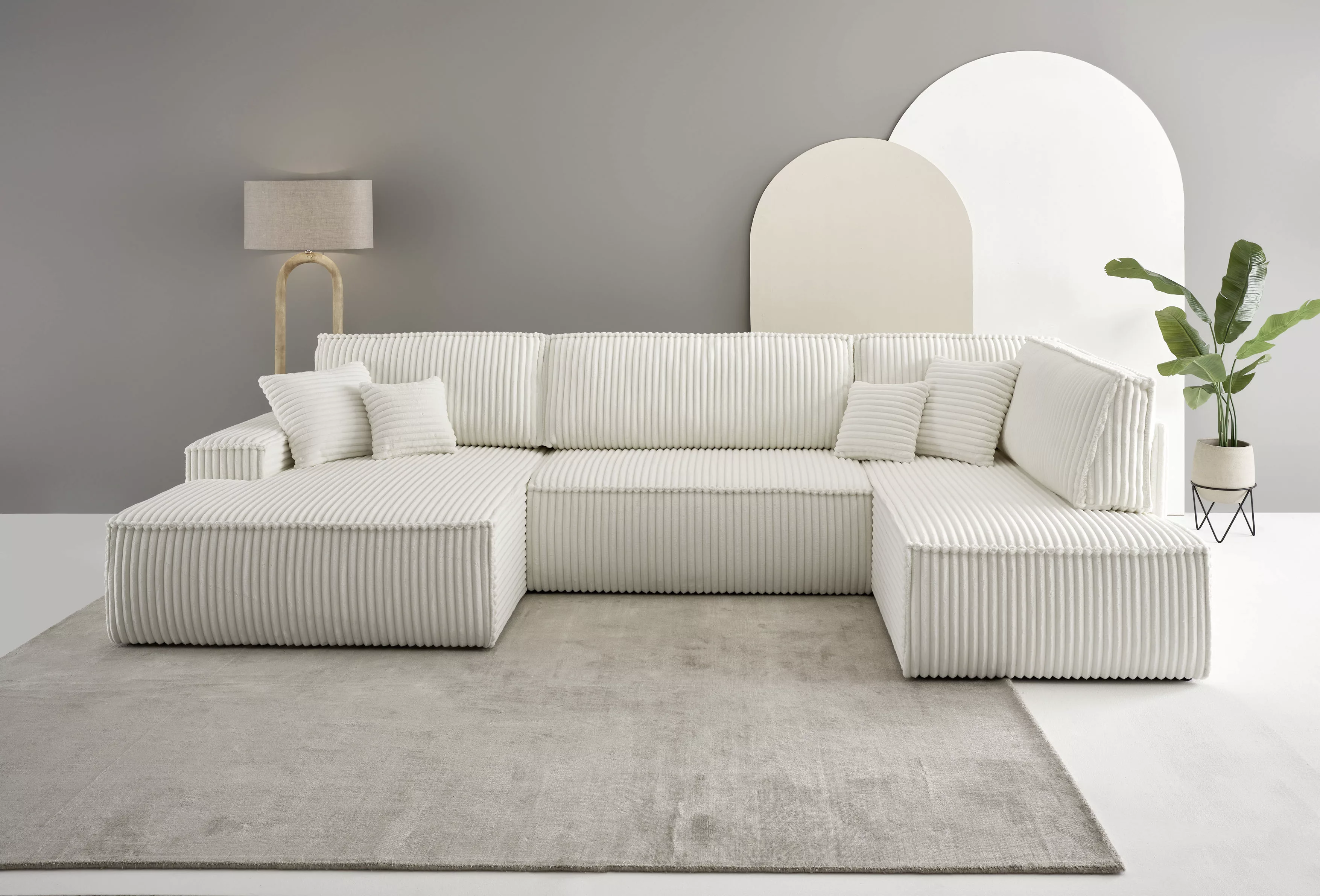 andas Wohnlandschaft "FINNLEY U-Form XXL 329 cm, Schlafsofa, Schlaffunktion günstig online kaufen