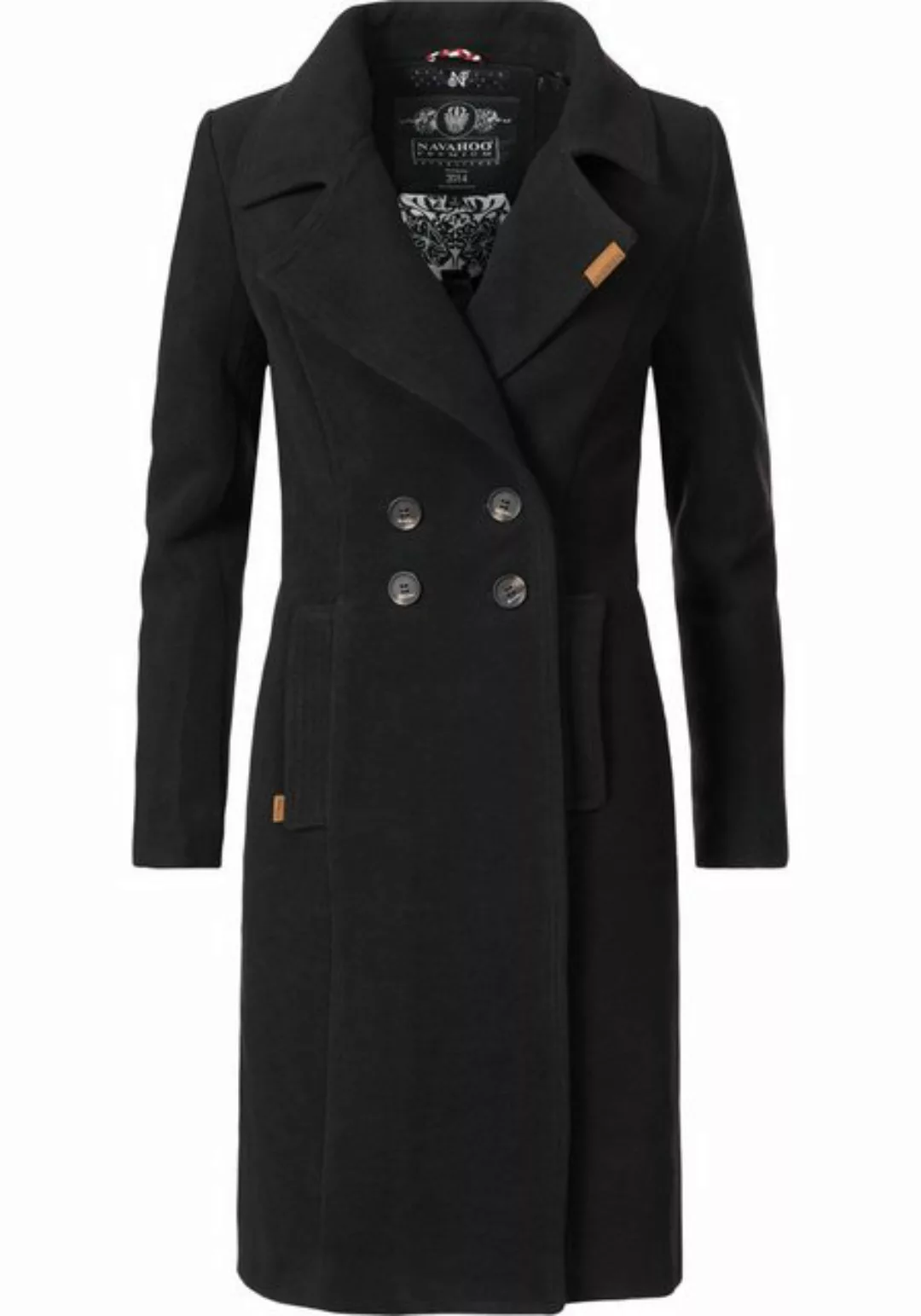 Navahoo Wintermantel Wooly edler Damen Trenchcoat in Wollmantel-Optik günstig online kaufen