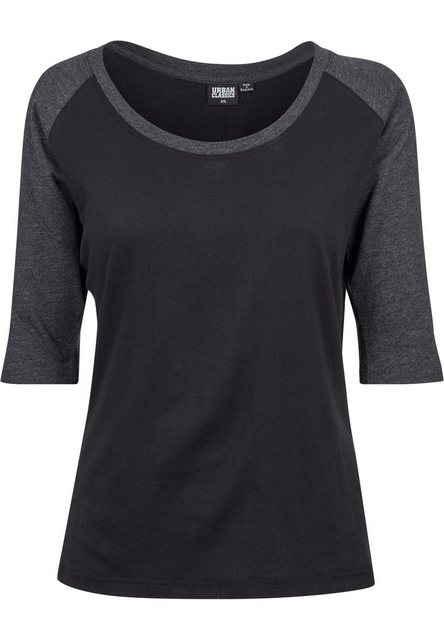 URBAN CLASSICS T-Shirt TB733 - Ladies 3/4 Contrast Raglan Tee black/charcoa günstig online kaufen