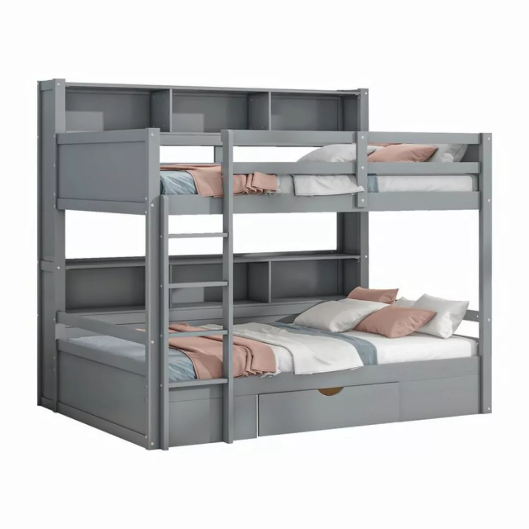 HAUSS SPOLE Etagenbett 90x200cm mit Schubladen, Staufächern und Sicherer Za günstig online kaufen