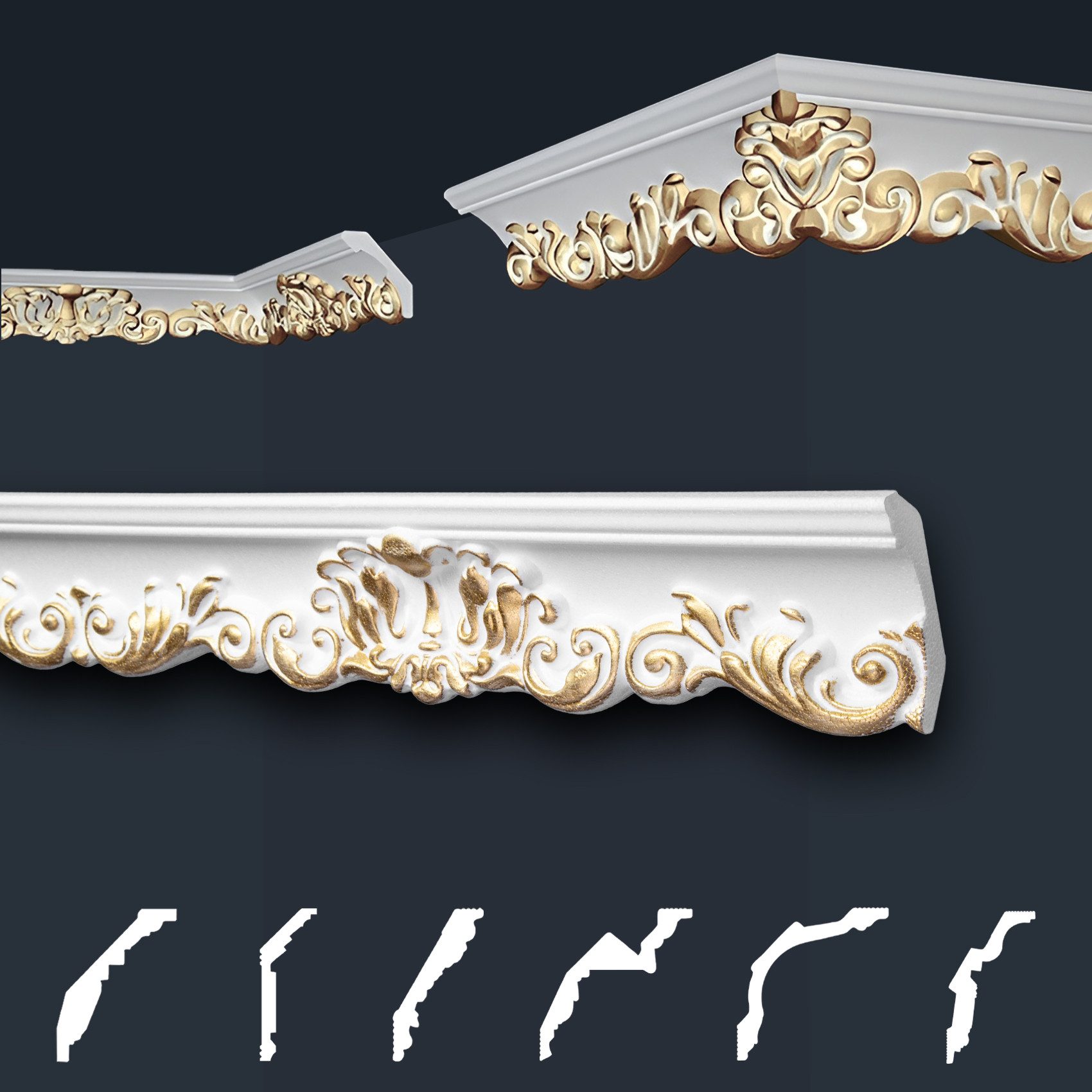 marbet design Stuckleiste B-35 gold, Max günstig online kaufen