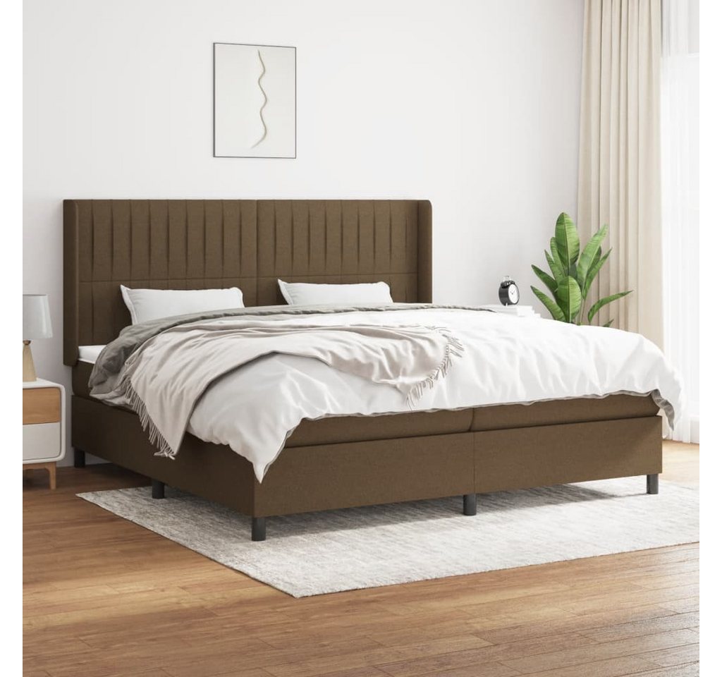 vidaXL Boxspringbett Boxspringbett mit Matratze Dunkelbraun 200x200 cm Stof günstig online kaufen