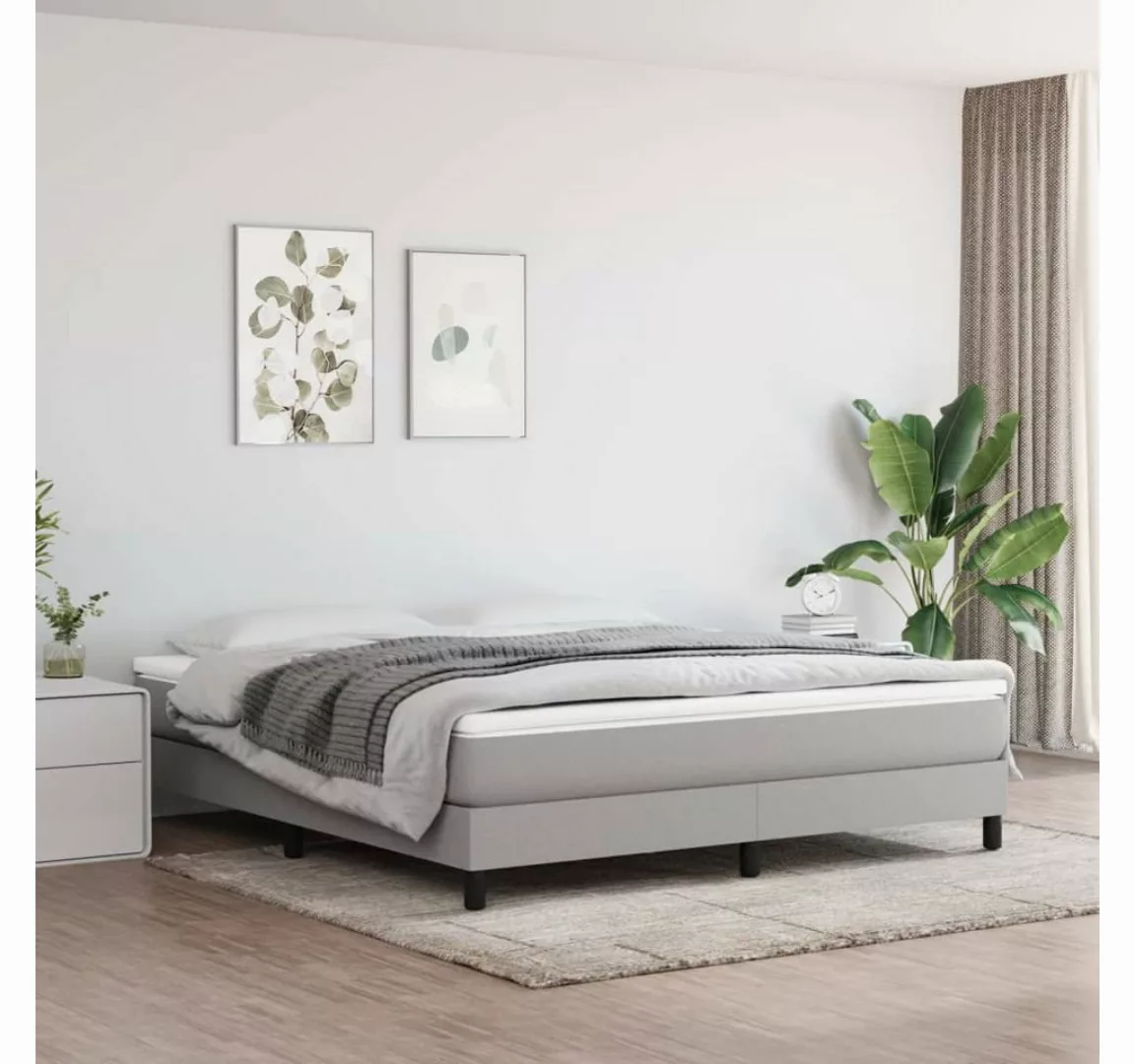 furnicato Bett Boxspringbett Hellgrau 180x200 cm Stoff günstig online kaufen