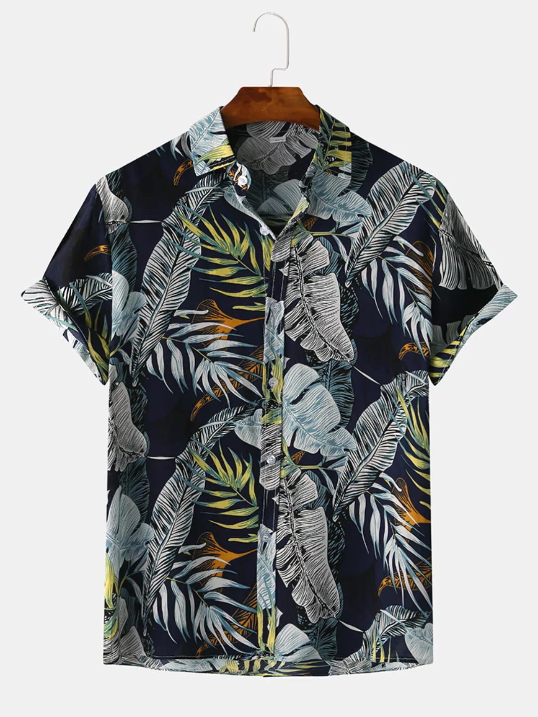 Herren Tropical Rainforest Leaf Kurzarmhemden günstig online kaufen