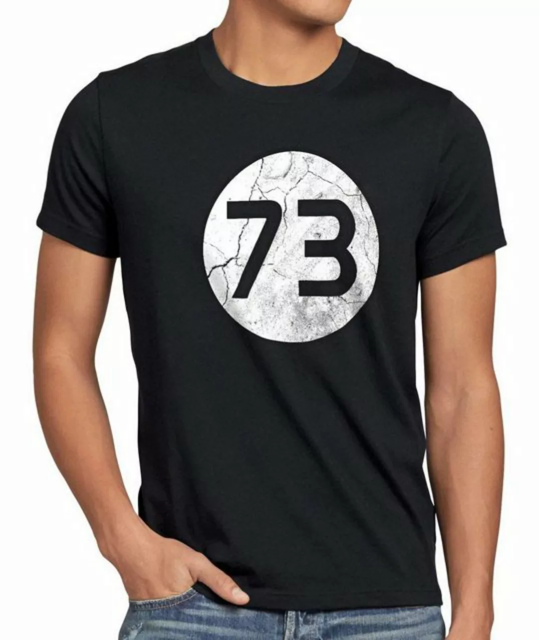 Print-Shirt Herren T-Shirt 73 Sheldon Lieblingszahl big bang cooper leonard günstig online kaufen