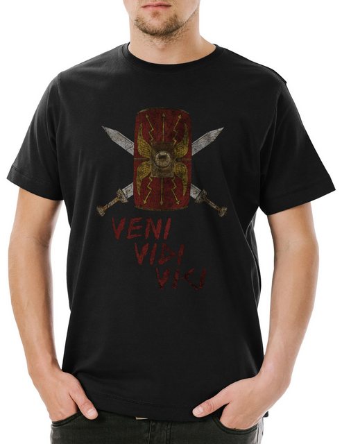 Urban Backwoods Print-Shirt Veni Vidi Vici Shield Herren T-Shirt Rom Romanu günstig online kaufen