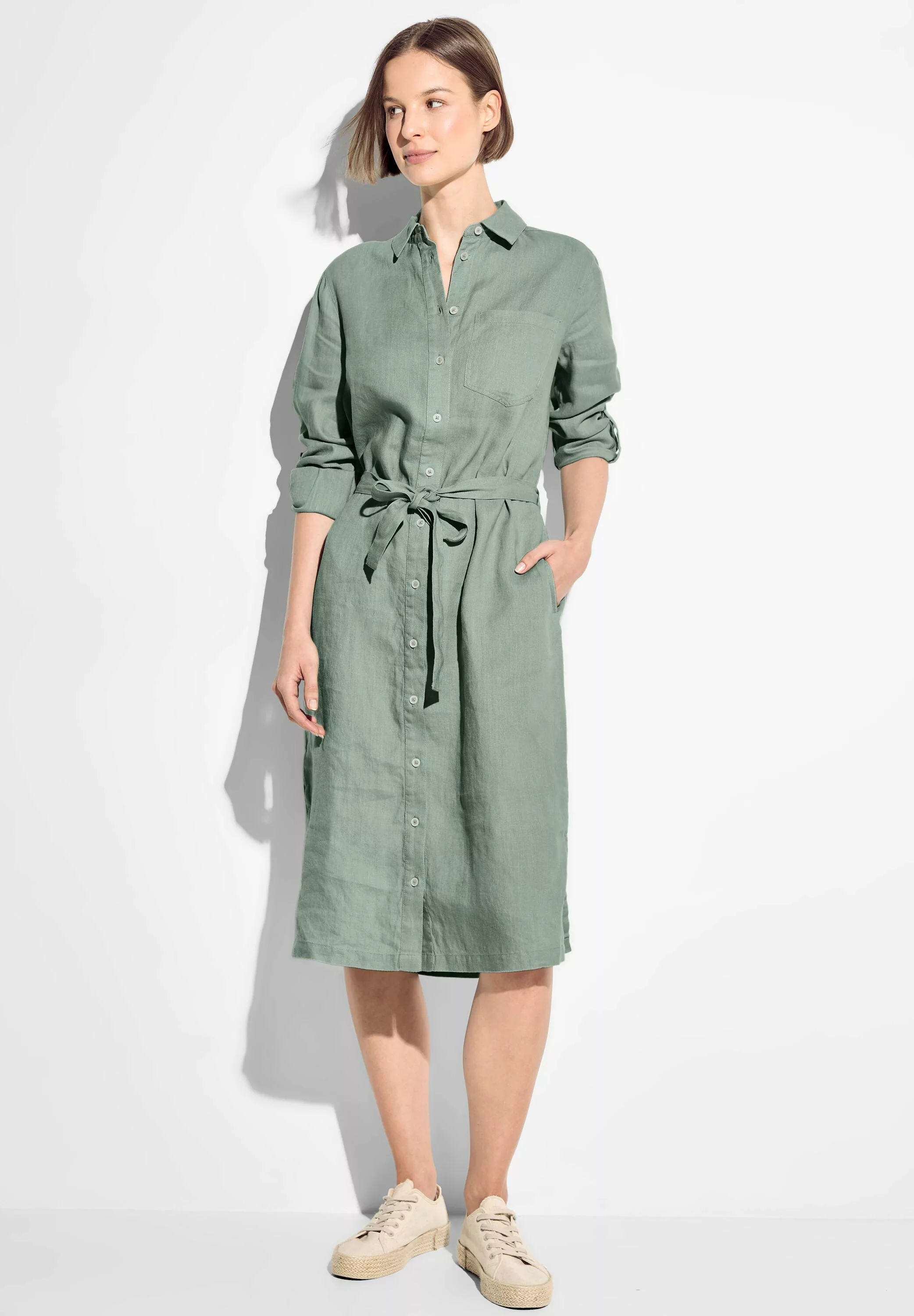 Cecil Sommerkleid LINEN_Solid Shirt Dress günstig online kaufen
