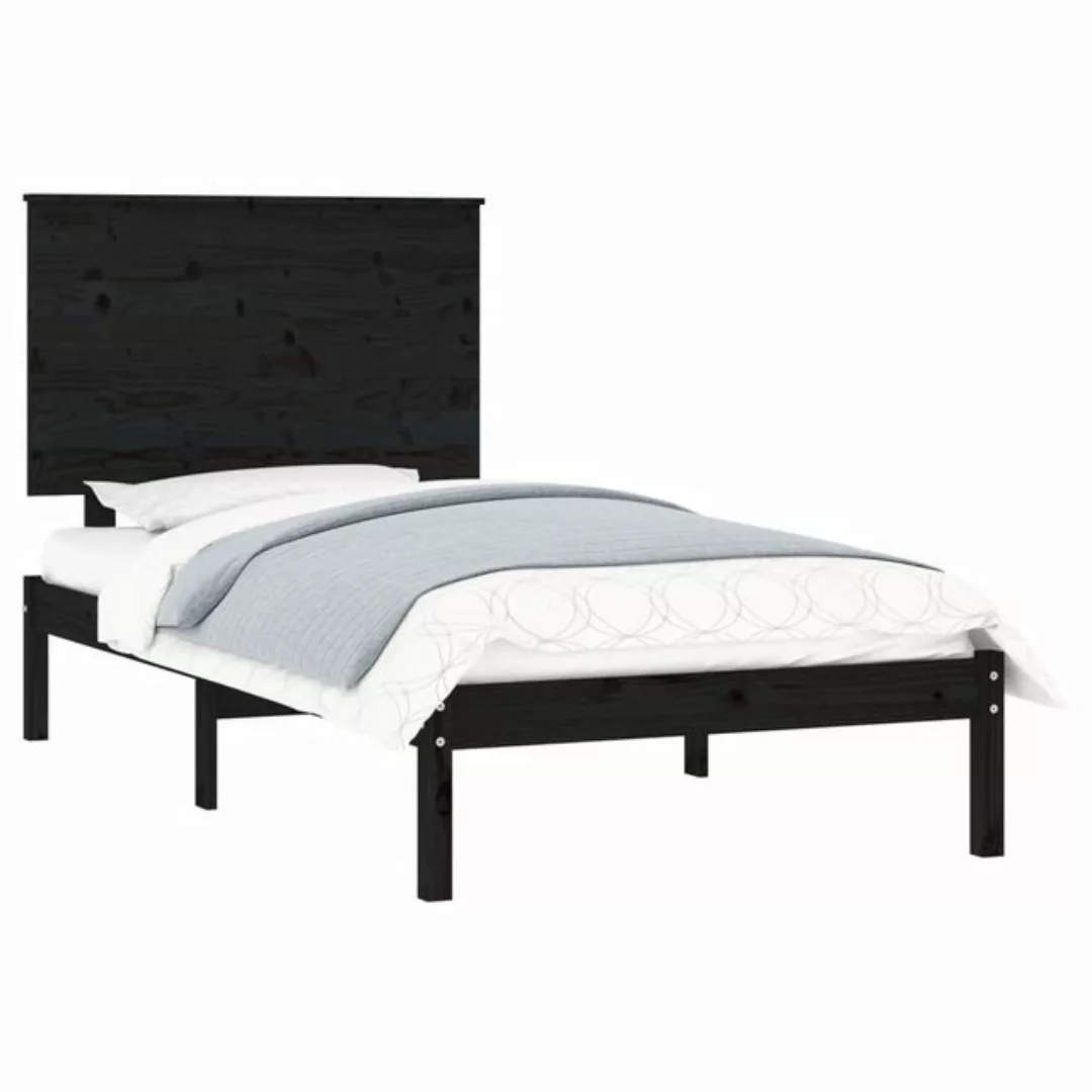 vidaXL Bett Massivholzbett Schwarz 75x190 cm günstig online kaufen